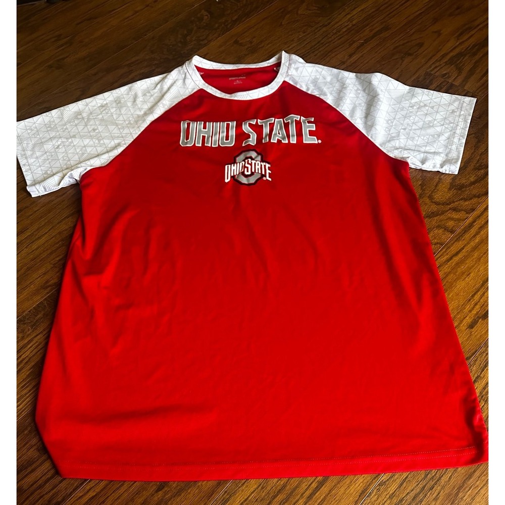 Ohio State Varsity Authentic Apparel T-Shirt Mens XL Red White Buckeyes Raglan